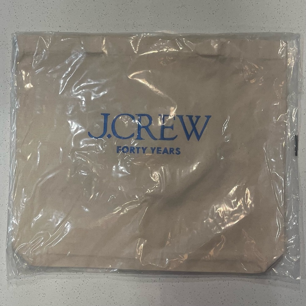 J. Crew Forty Years Canvas Shopping Bag NWOT